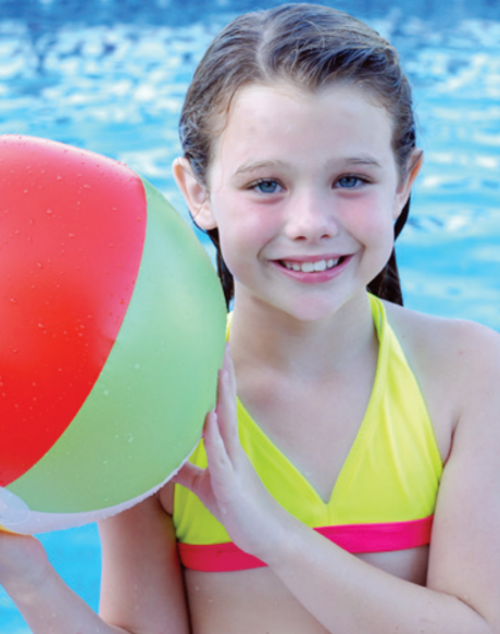 Girl in Above Ground Pool